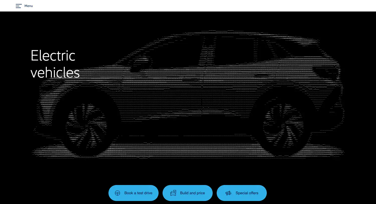 Image of a car made up of ASCII characters.