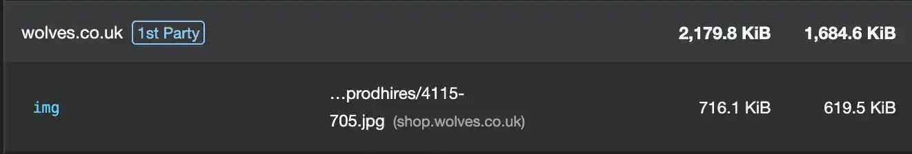 example of images on the Wolves website that could save energy
